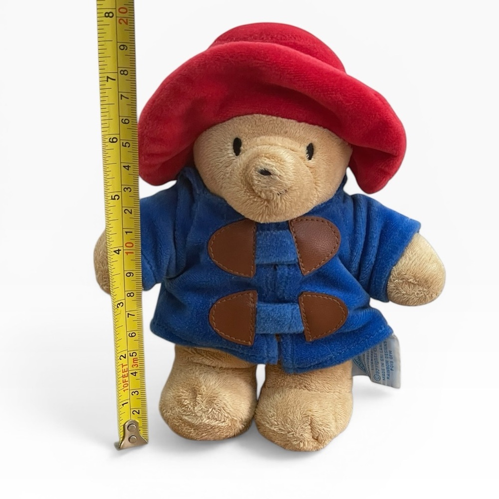 Classic Paddington Bean Bear Toy 8" Plush Rainbow Designs Blue Coat & Red Hat - Picture 3 of 8